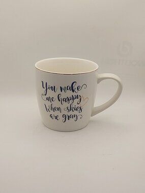 Cracker Barrel You Make Me Happy When Skies Are Gray Ceramic Mug 12 Oz